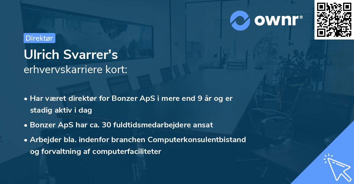 Ulrich Svarrer's erhvervskarriere kort