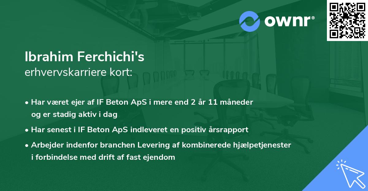 Ibrahim Ferchichi's erhvervskarriere kort
