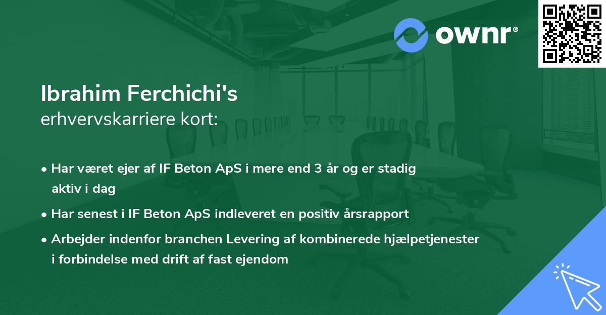 Ibrahim Ferchichi's erhvervskarriere kort