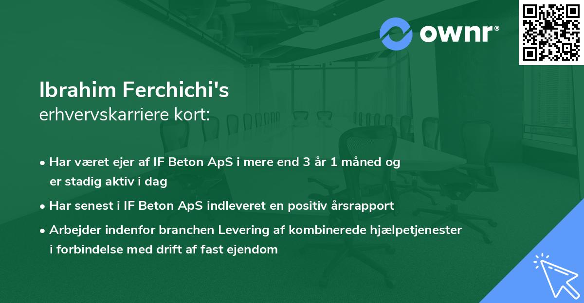Ibrahim Ferchichi's erhvervskarriere kort