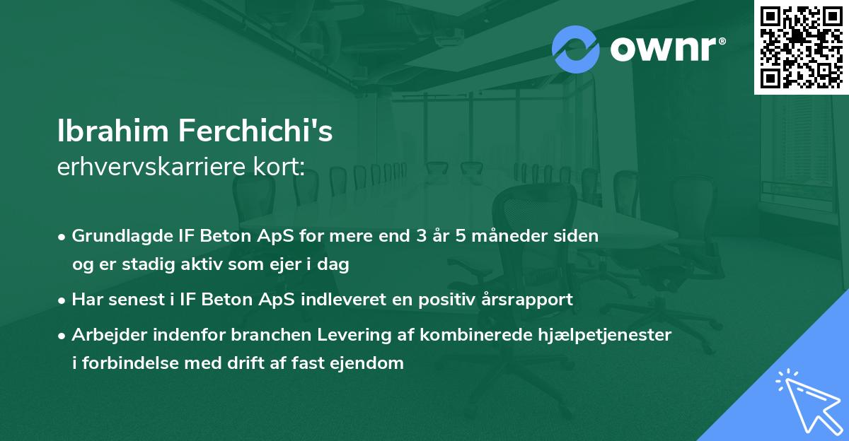 Ibrahim Ferchichi's erhvervskarriere kort