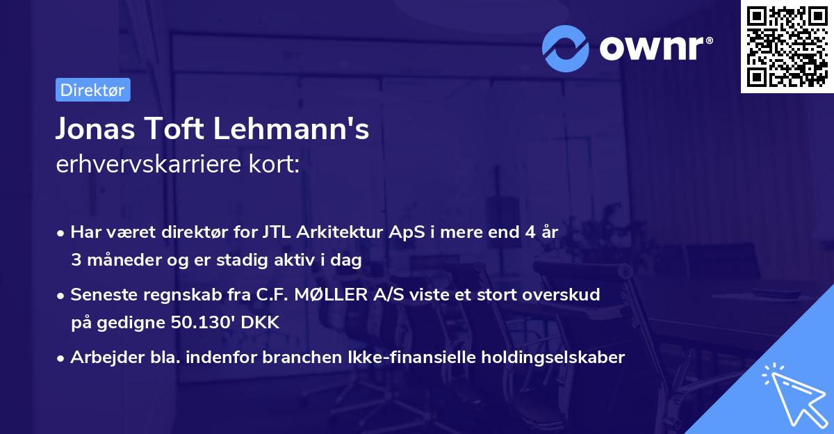 Jonas Toft Lehmann's erhvervskarriere kort
