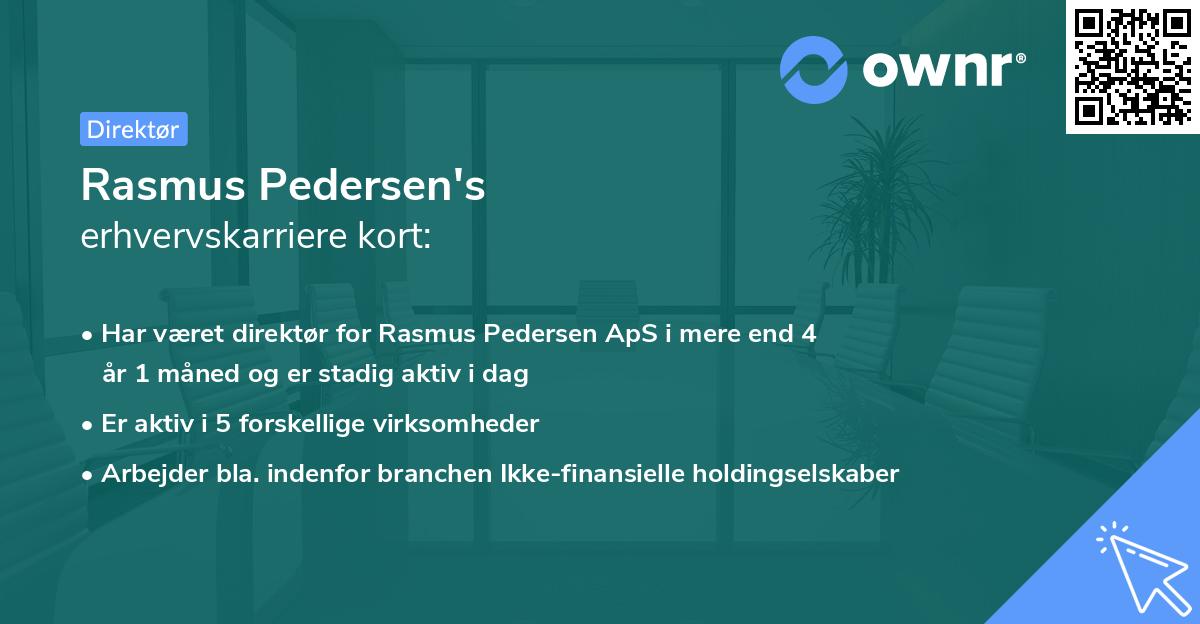 Rasmus Pedersen's erhvervskarriere kort