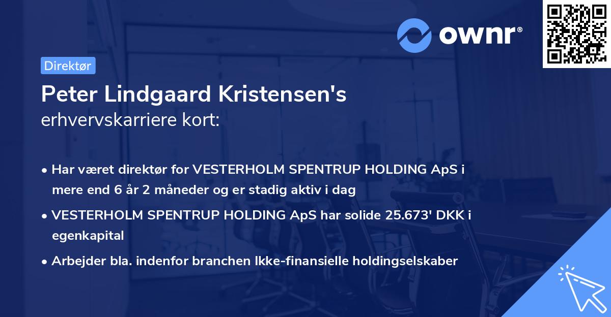 Peter Lindgaard Kristensen's erhvervskarriere kort