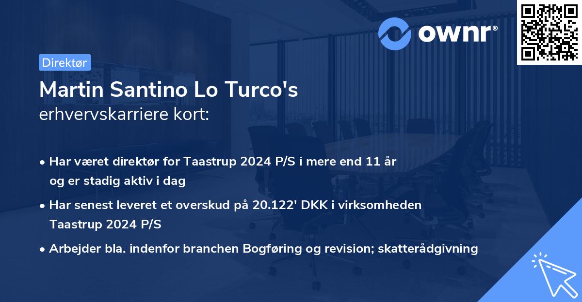 Martin Santino Lo Turco's erhvervskarriere kort