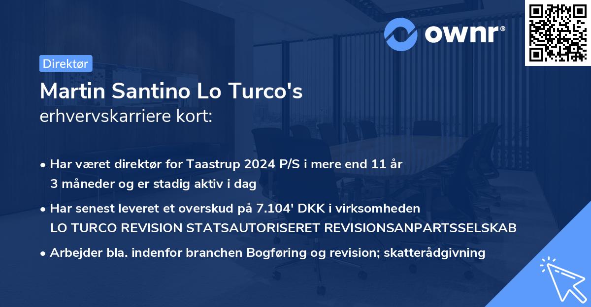 Martin Santino Lo Turco's erhvervskarriere kort