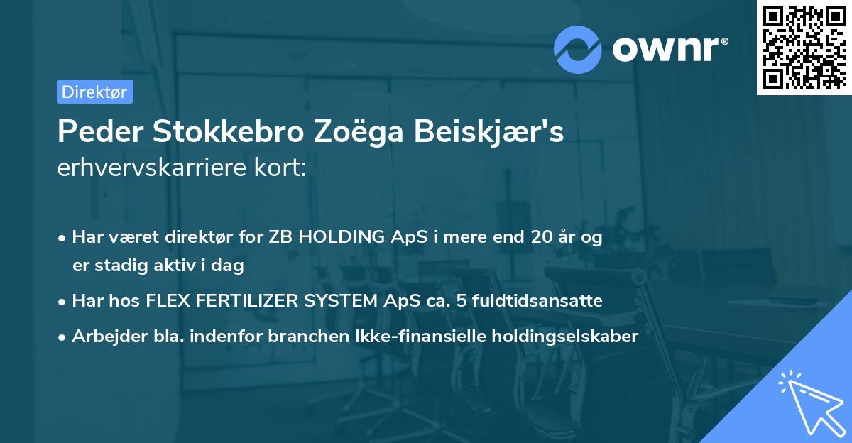 Peder Stokkebro Zoëga Beiskjær's erhvervskarriere kort