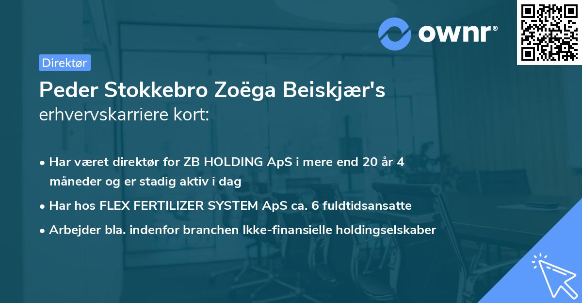 Peder Stokkebro Zoëga Beiskjær's erhvervskarriere kort