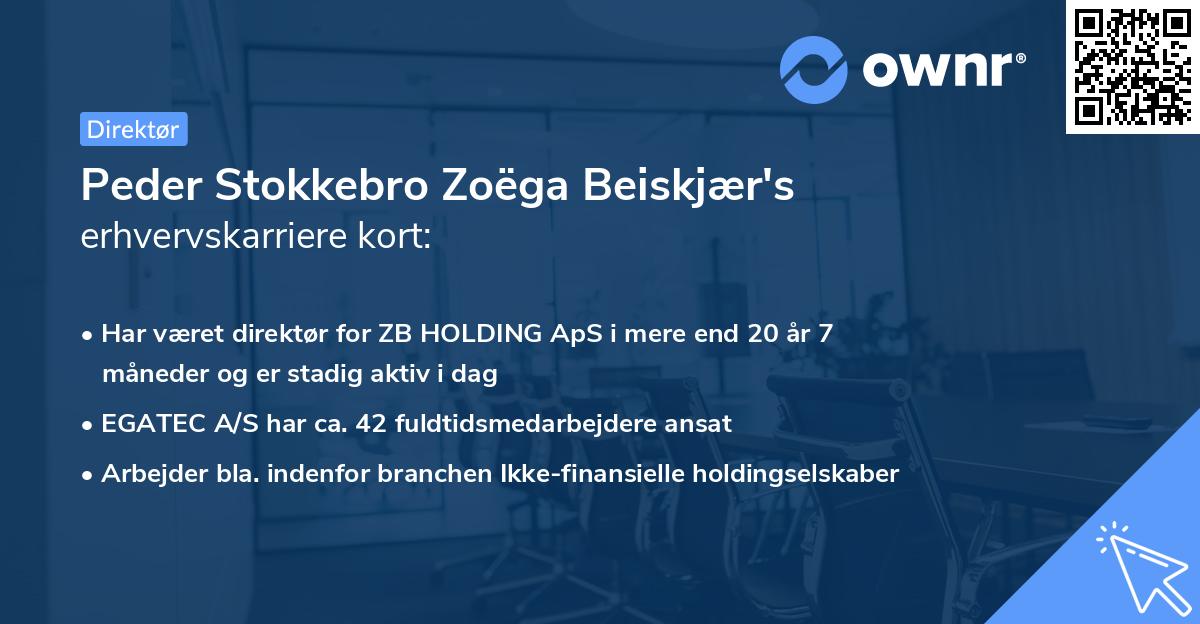 Peder Stokkebro Zoëga Beiskjær's erhvervskarriere kort