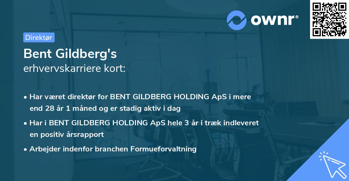 Bent Gildberg's erhvervskarriere kort