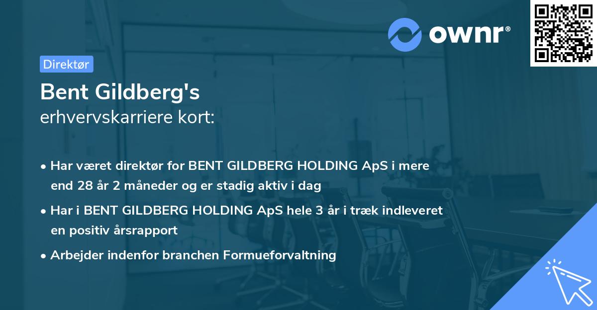 Bent Gildberg's erhvervskarriere kort