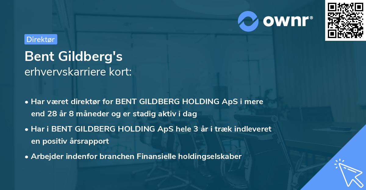 Bent Gildberg's erhvervskarriere kort