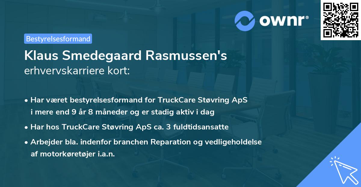 Klaus Smedegaard Rasmussen's erhvervskarriere kort