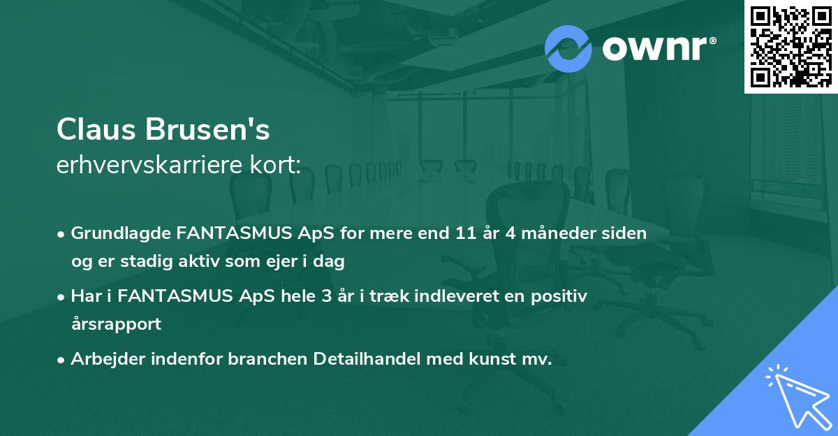 Claus Brusen's erhvervskarriere kort