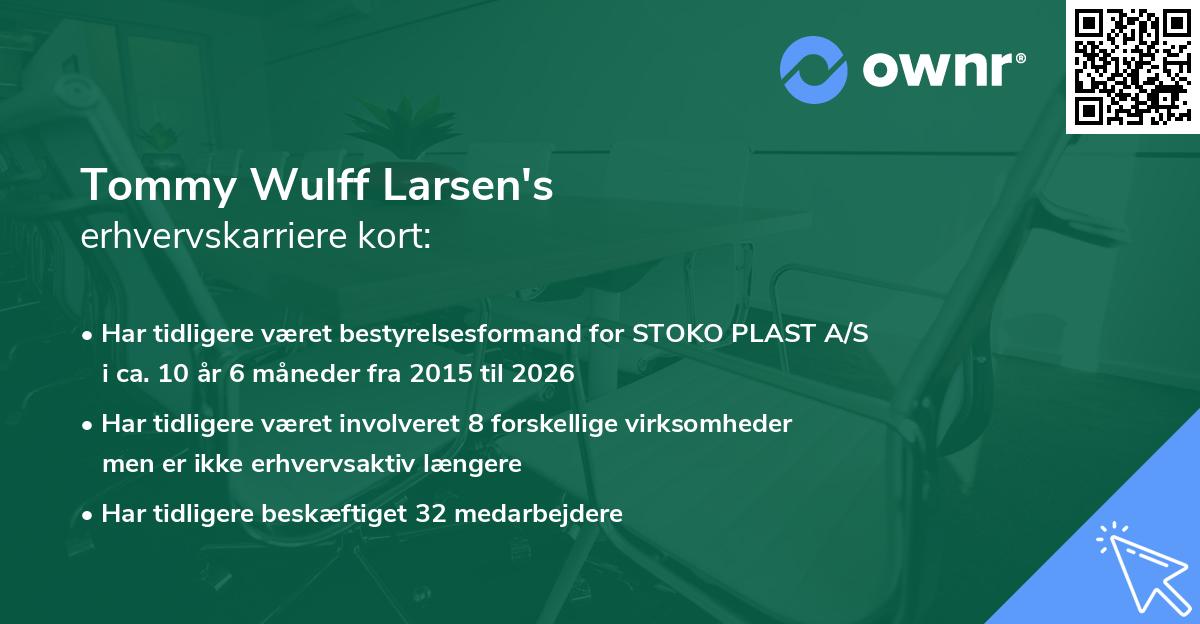 Tommy Wulff Larsen's erhvervskarriere kort