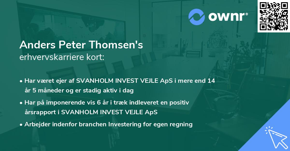 Anders Peter Thomsen's erhvervskarriere kort