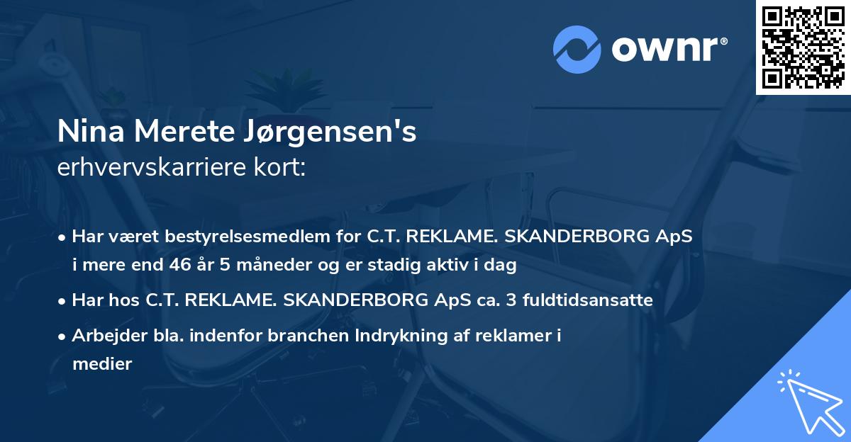 Nina Merete Jørgensen's erhvervskarriere kort