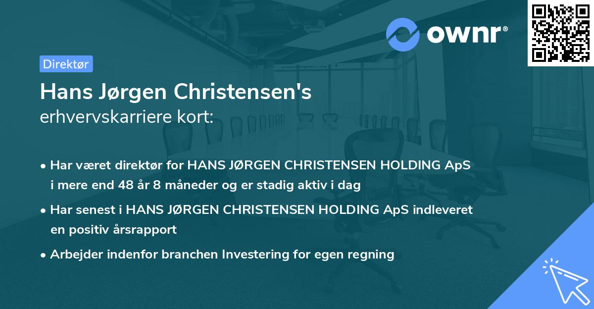 Hans Jørgen Christensen's erhvervskarriere kort