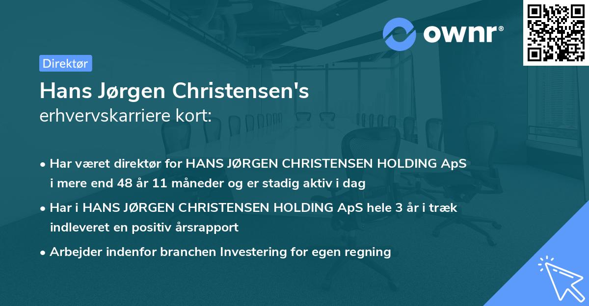 Hans Jørgen Christensen's erhvervskarriere kort