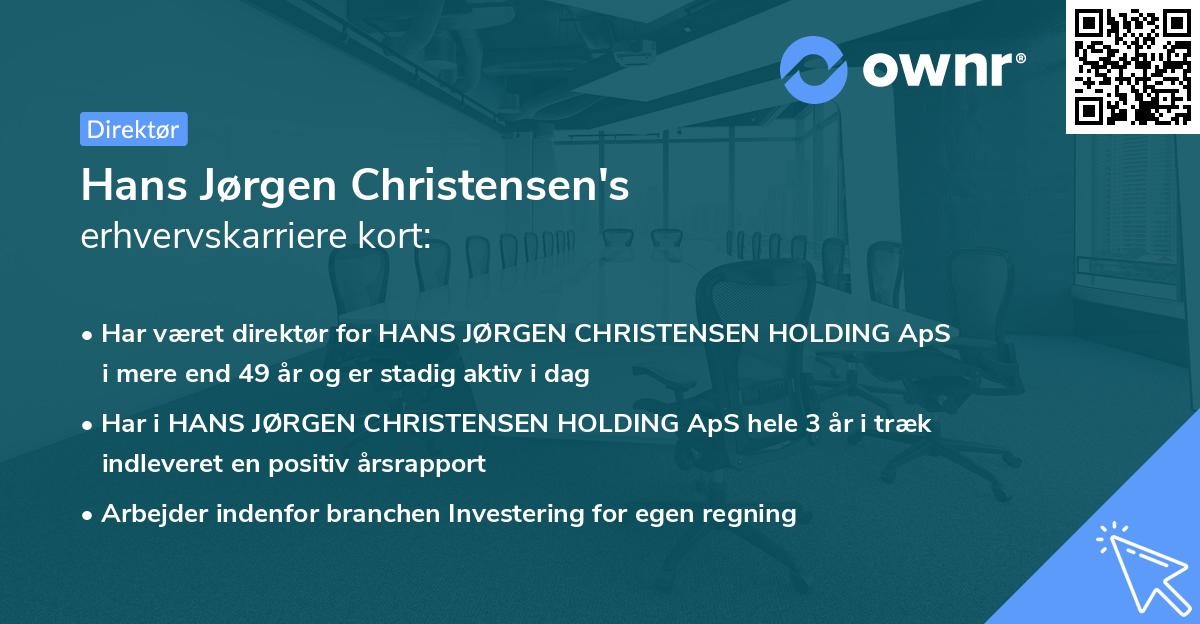 Hans Jørgen Christensen's erhvervskarriere kort
