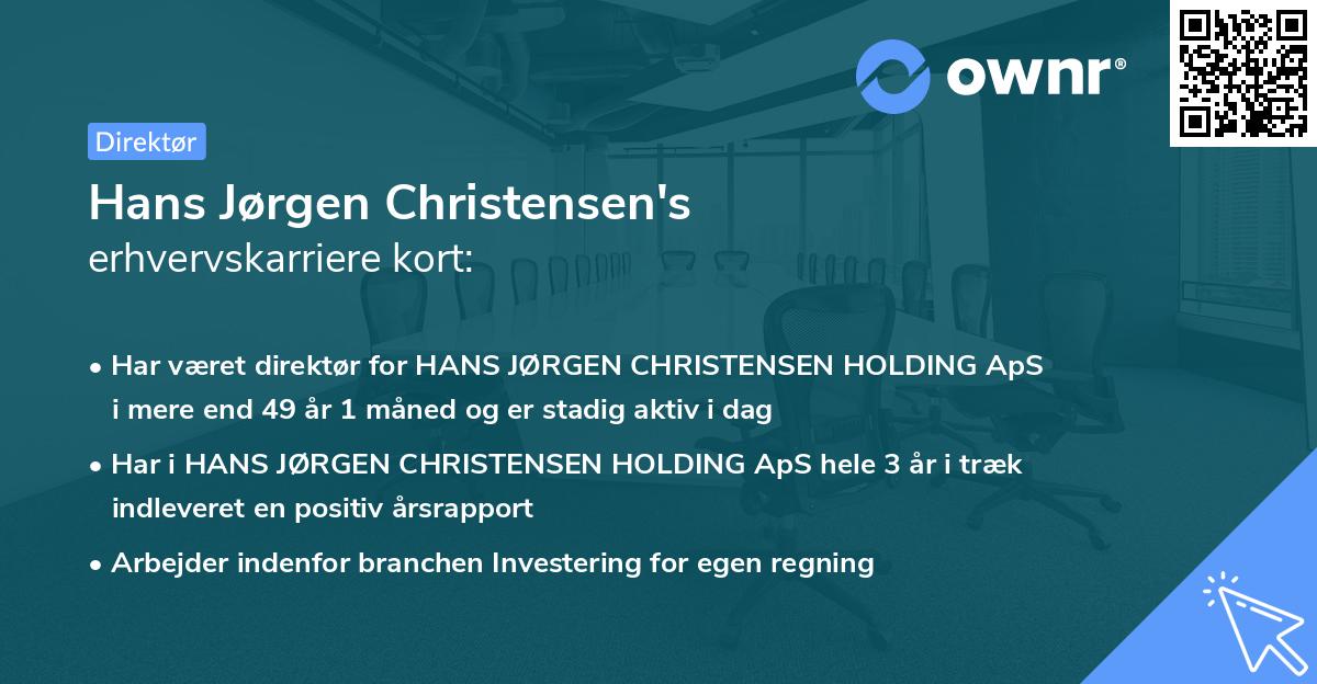 Hans Jørgen Christensen's erhvervskarriere kort