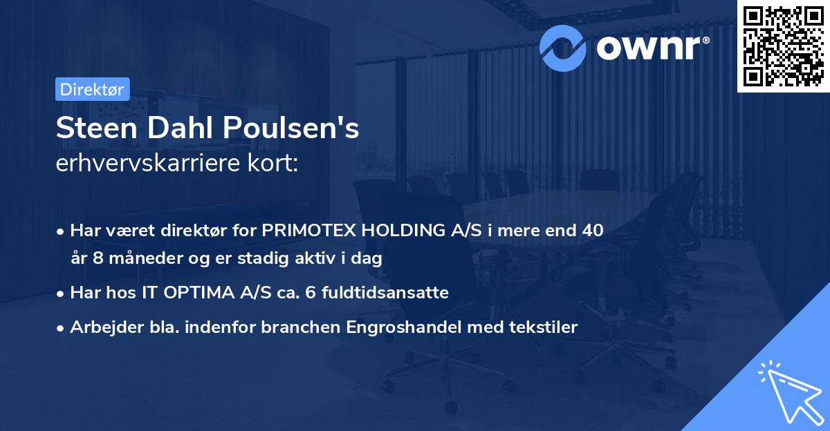 Steen Dahl Poulsen's erhvervskarriere kort