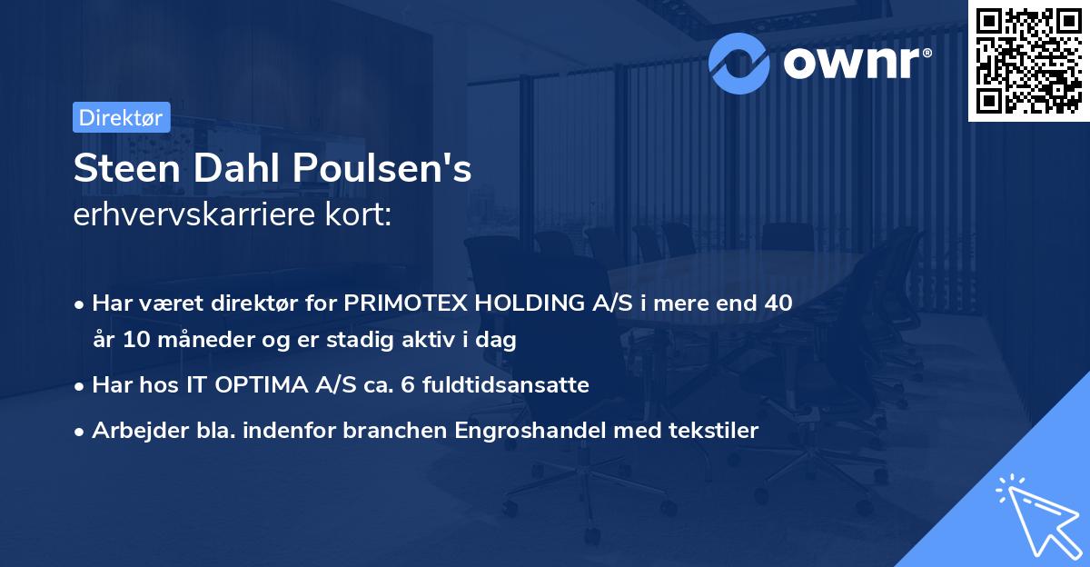 Steen Dahl Poulsen's erhvervskarriere kort