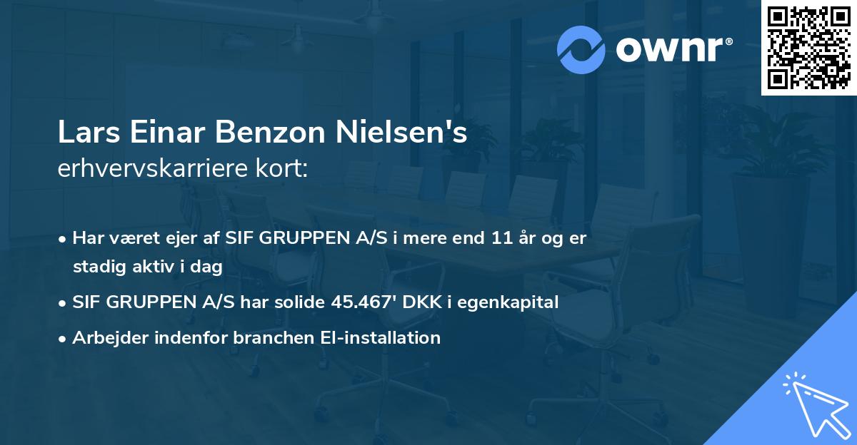Lars Einar Benzon Nielsen's erhvervskarriere kort