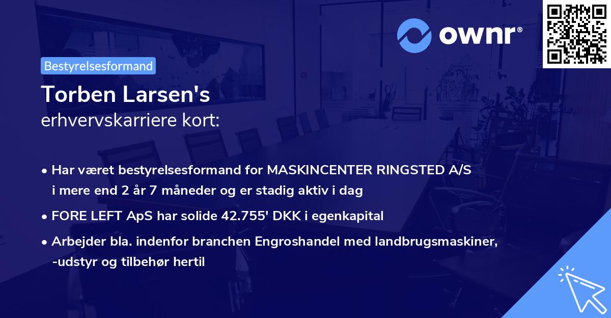 Torben Larsen's erhvervskarriere kort