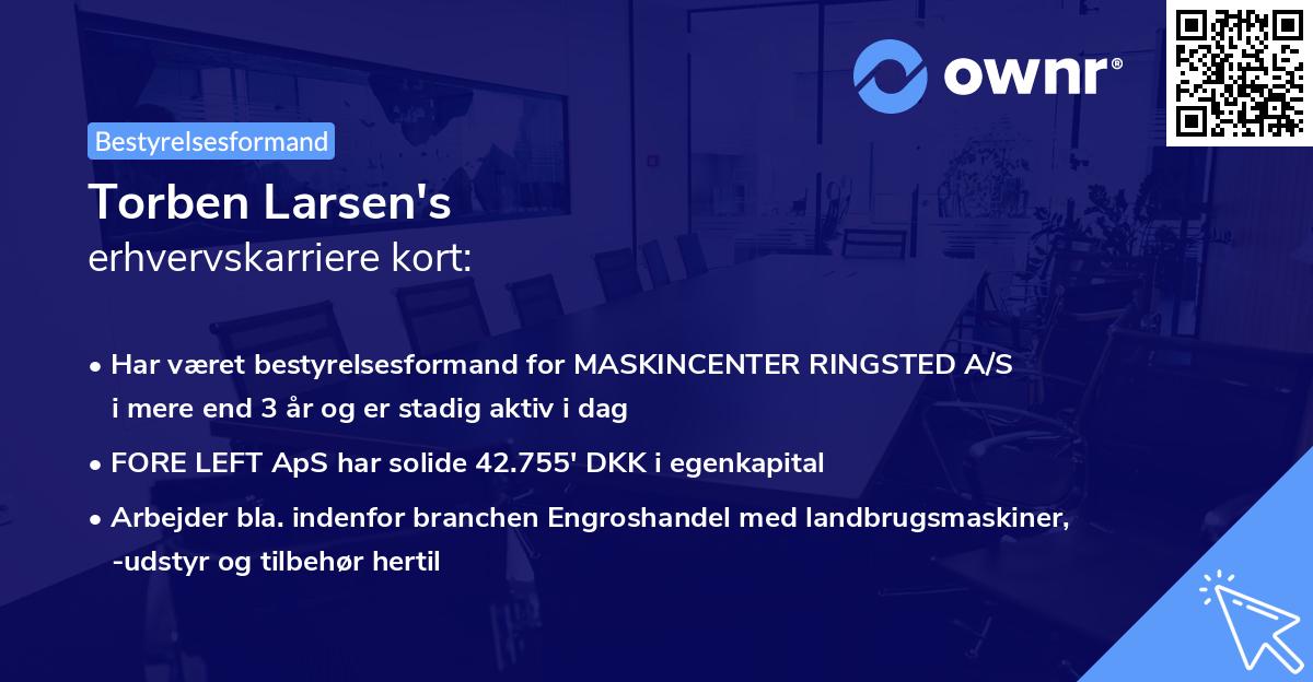 Torben Larsen's erhvervskarriere kort
