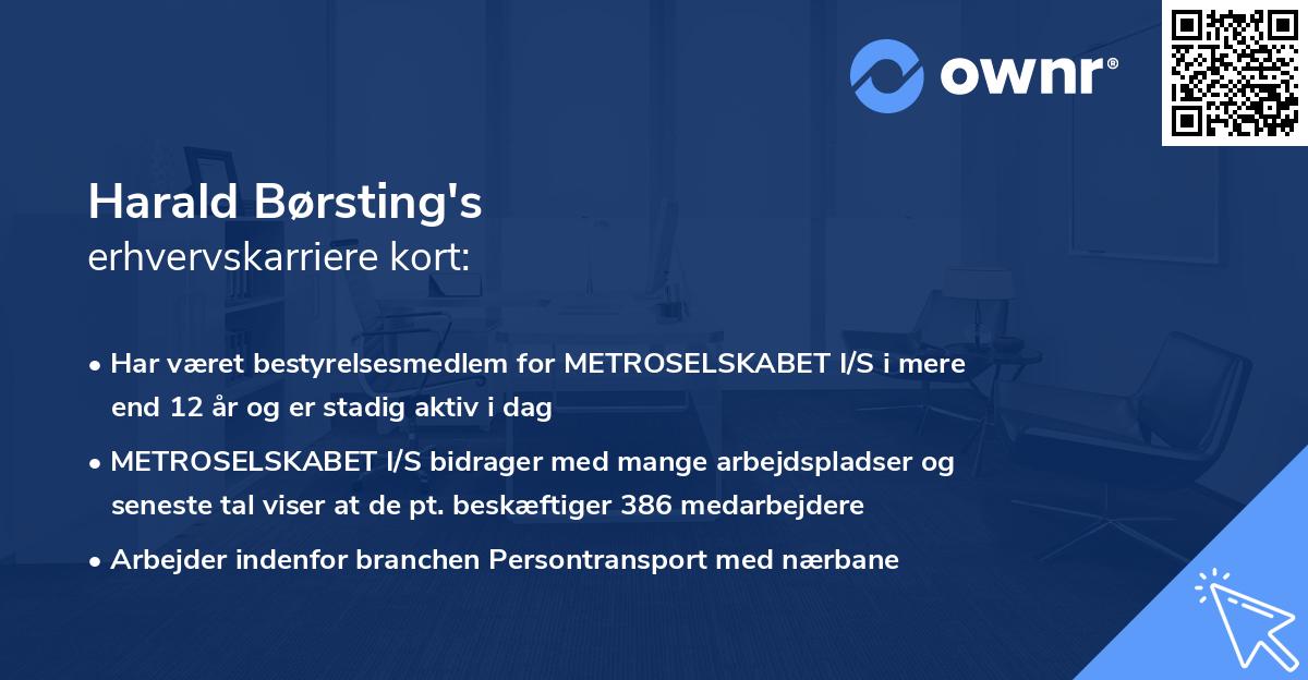 Harald Børsting's erhvervskarriere kort
