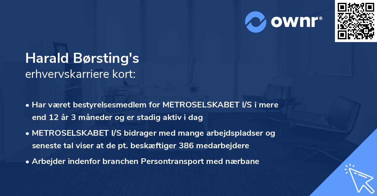 Harald Børsting's erhvervskarriere kort