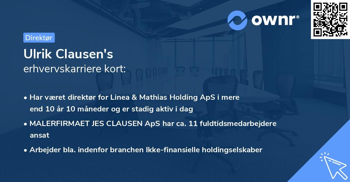Ulrik Clausen's erhvervskarriere kort