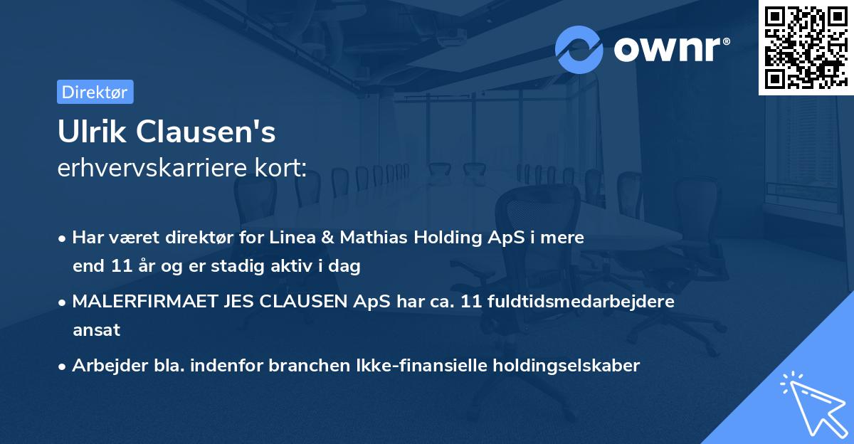 Ulrik Clausen's erhvervskarriere kort