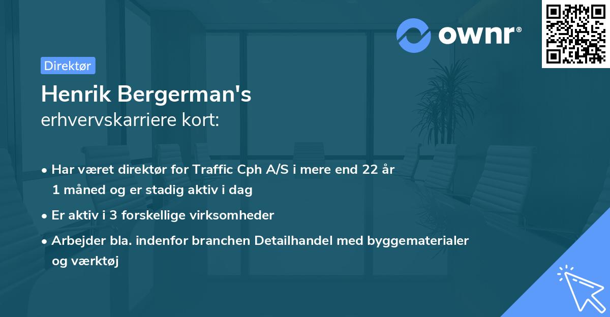Henrik Bergerman's erhvervskarriere kort