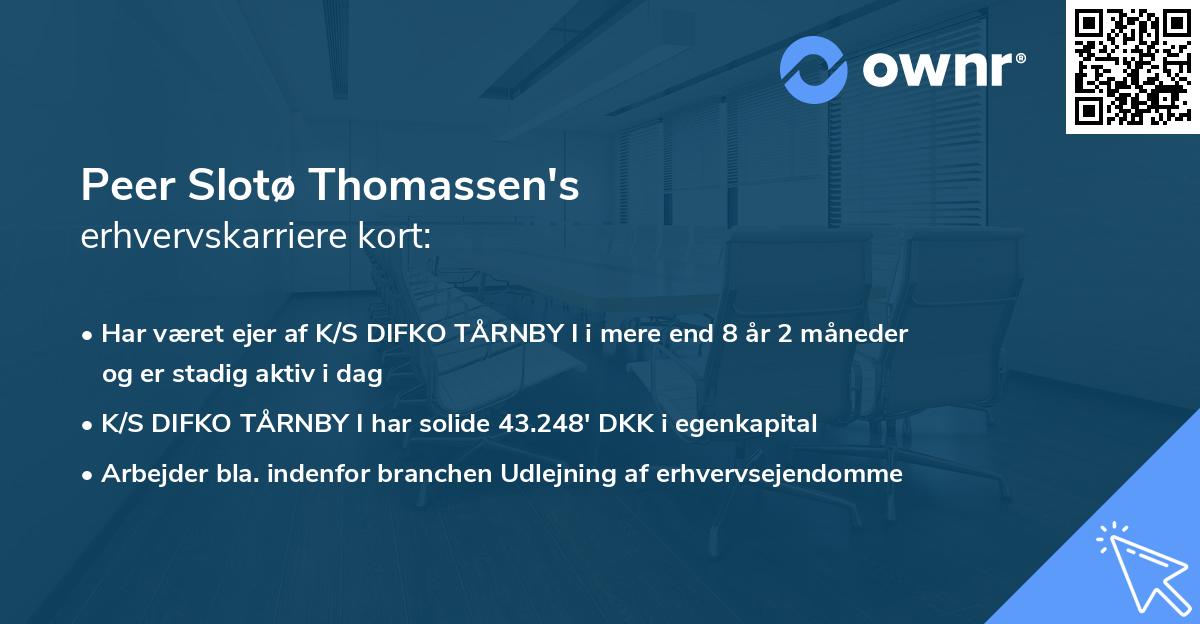 Peer Slotø Thomassen's erhvervskarriere kort