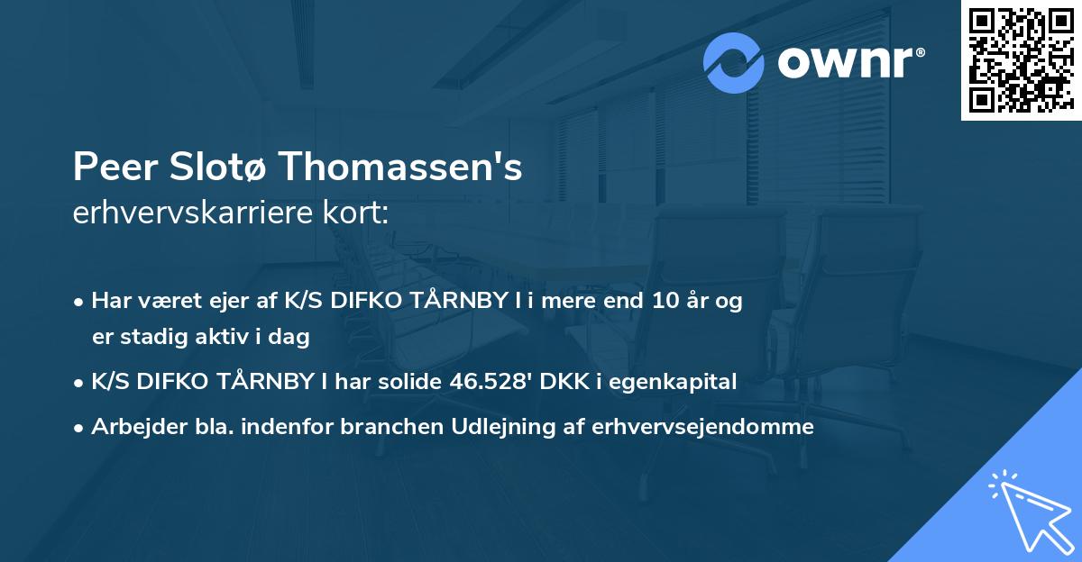 Peer Slotø Thomassen's erhvervskarriere kort