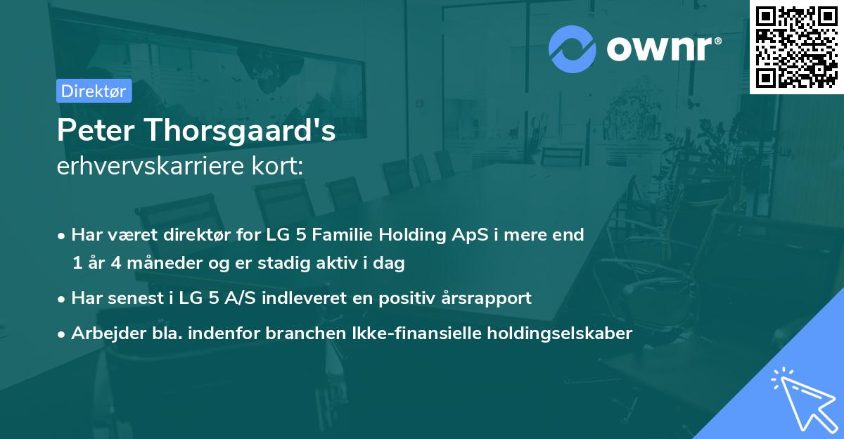 Peter Thorsgaard's erhvervskarriere kort