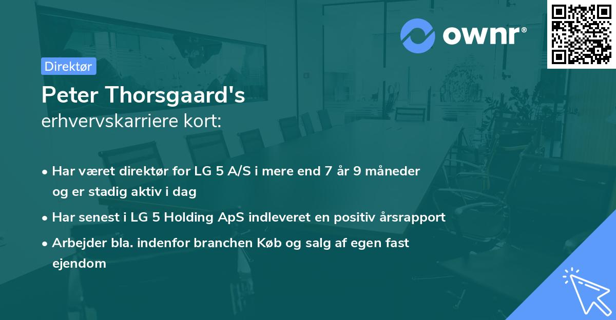 Peter Thorsgaard's erhvervskarriere kort