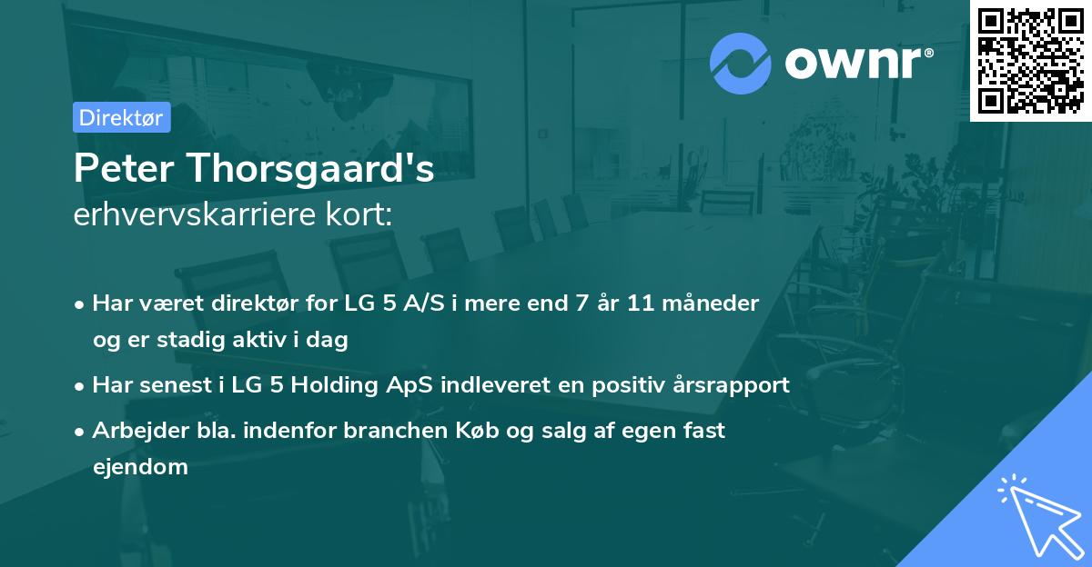 Peter Thorsgaard's erhvervskarriere kort