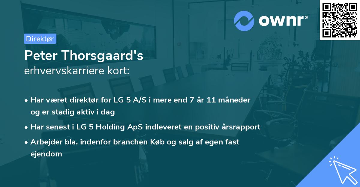Peter Thorsgaard's erhvervskarriere kort