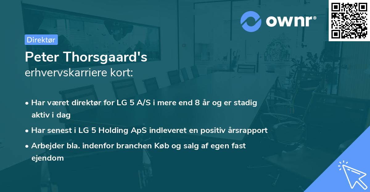 Peter Thorsgaard's erhvervskarriere kort