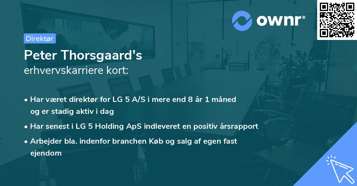 Peter Thorsgaard's erhvervskarriere kort
