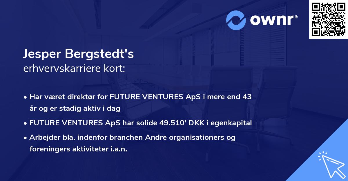 Jesper Bergstedt's erhvervskarriere kort