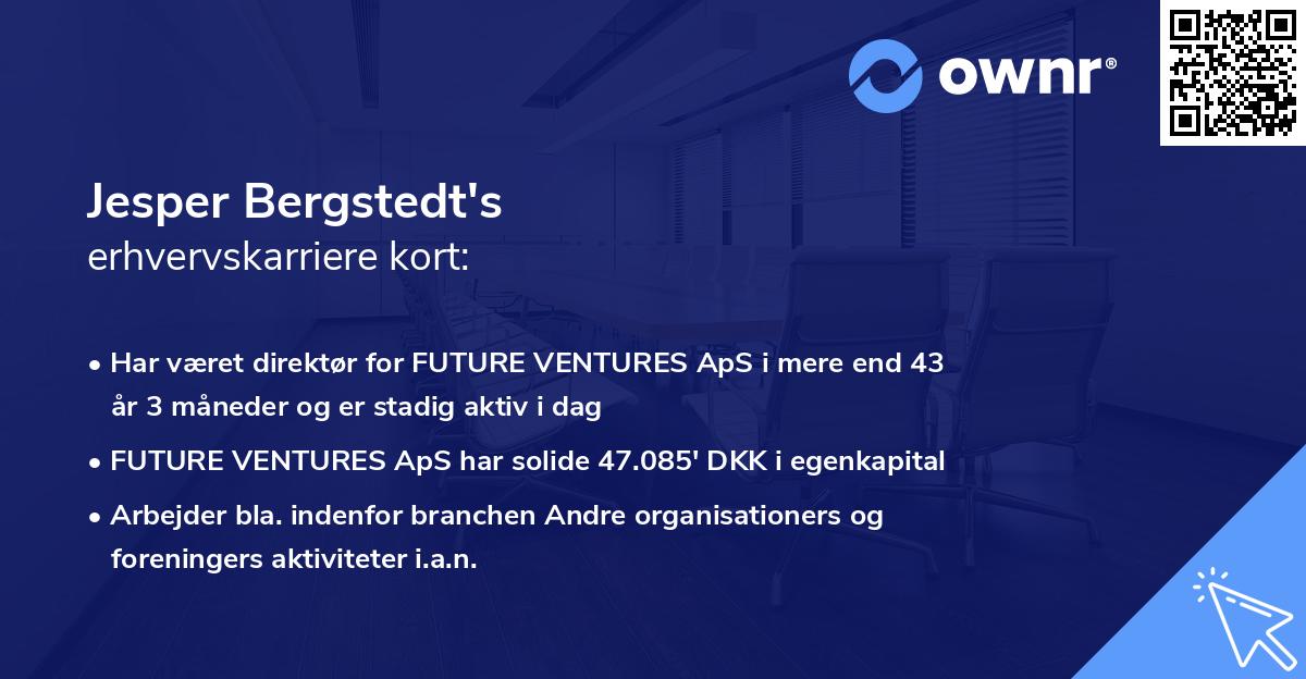 Jesper Bergstedt's erhvervskarriere kort