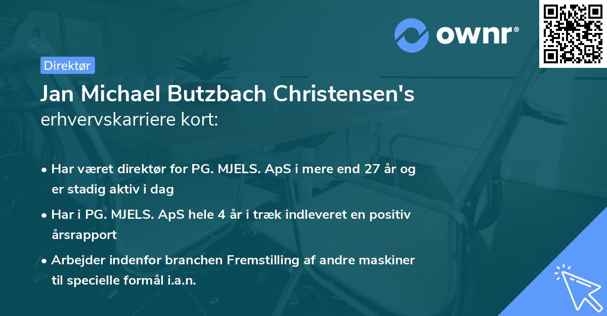 Jan Michael Butzbach Christensen's erhvervskarriere kort