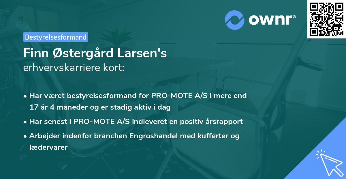 Finn Østergård Larsen's erhvervskarriere kort