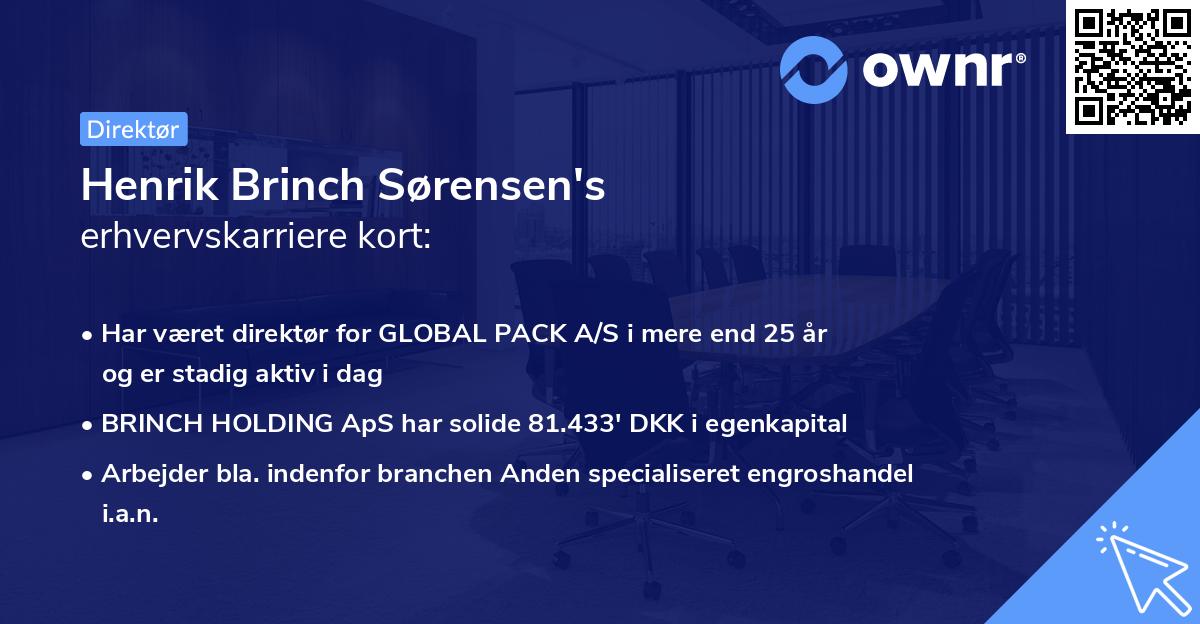 Henrik Brinch Sørensen's erhvervskarriere kort