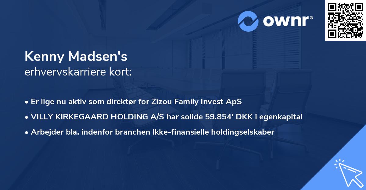 Kenny Madsen's erhvervskarriere kort