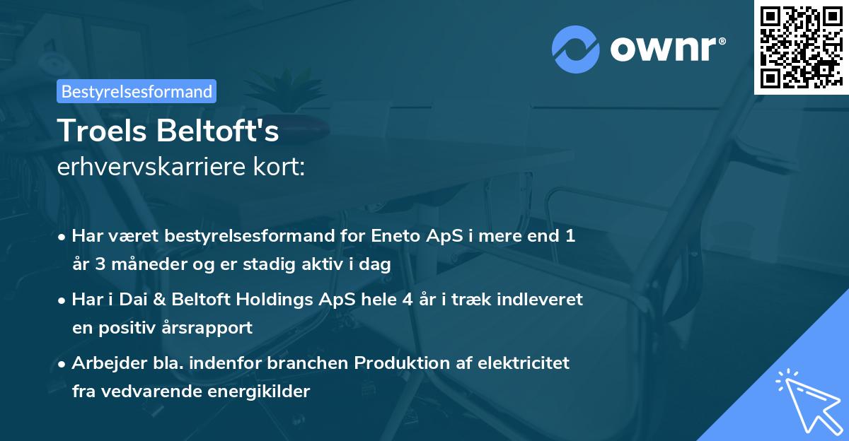 Troels Beltoft's erhvervskarriere kort